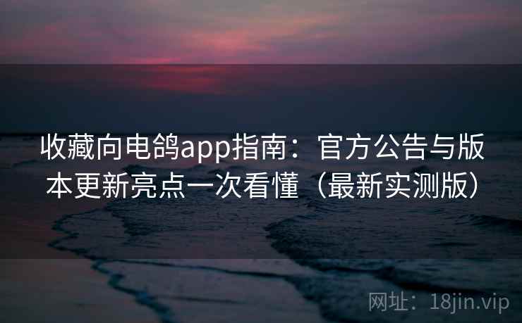收藏向电鸽app指南:官方公告与版本更新亮点一次看懂(最新实测版) 收藏向电鸽app指南:官方公告与版本更新亮点一次看懂(最新实测版)