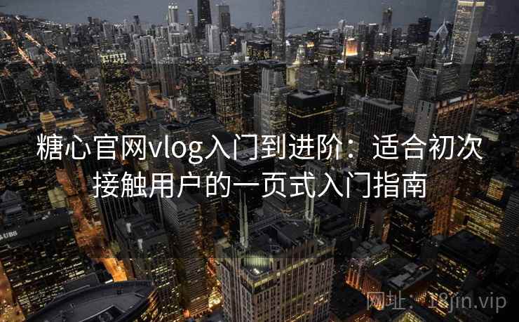糖心官网vlog入门到进阶：适合初次接触用户的一页式入门指南