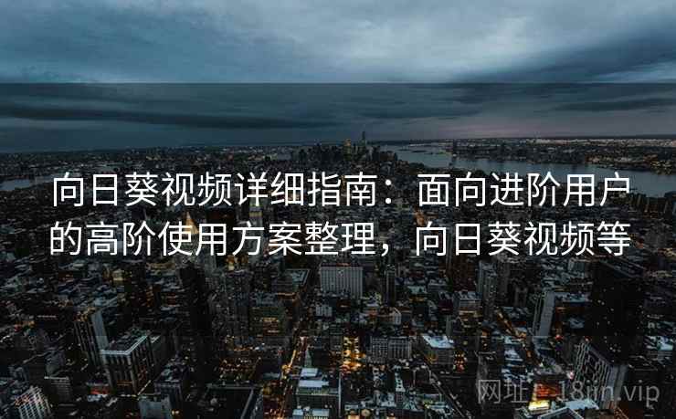向日葵视频详细指南：面向进阶用户的高阶使用方案整理，向日葵视频等