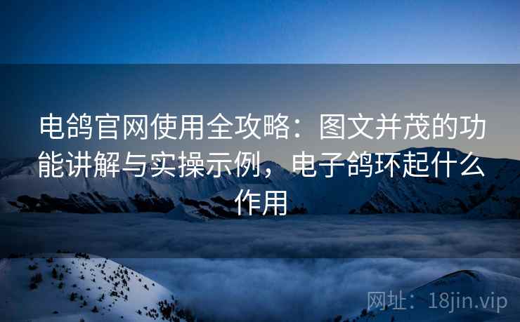 电鸽官网使用全攻略:图文并茂的功能讲解与实操示例,电子鸽环起什么作用 电鸽官网使用全攻略:图文并茂的功能讲解与实操示例,电子鸽环起什么作用