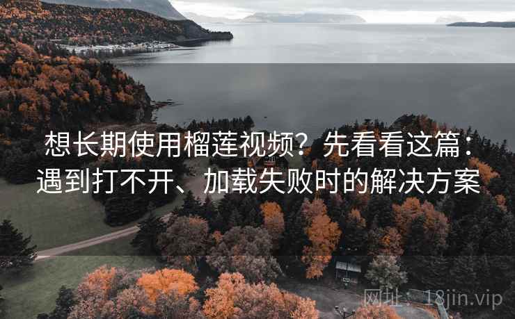 想长期使用榴莲视频？先看看这篇：遇到打不开、加载失败时的解决方案