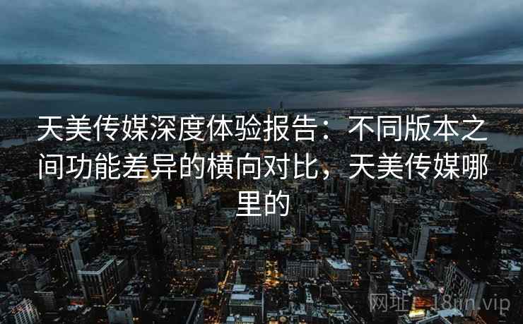 天美传媒深度体验报告：不同版本之间功能差异的横向对比，天美传媒哪里的