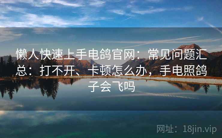 懒人快速上手电鸽官网:常见问题汇总:打不开、卡顿怎么办,手电照鸽子会飞吗 懒人快速上手电鸽官网:常见问题汇总:打不开、卡顿怎么办,手电照鸽子会飞吗