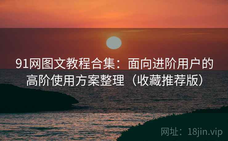 91网图文教程合集：面向进阶用户的高阶使用方案整理（收藏推荐版）