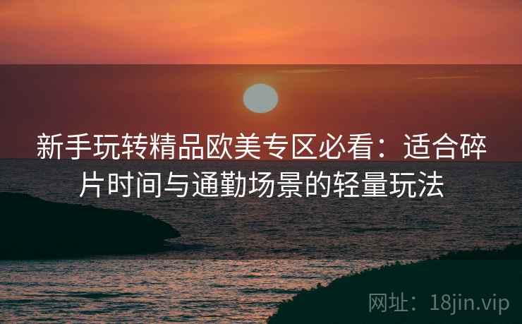 新手玩转精品欧美专区必看：适合碎片时间与通勤场景的轻量玩法